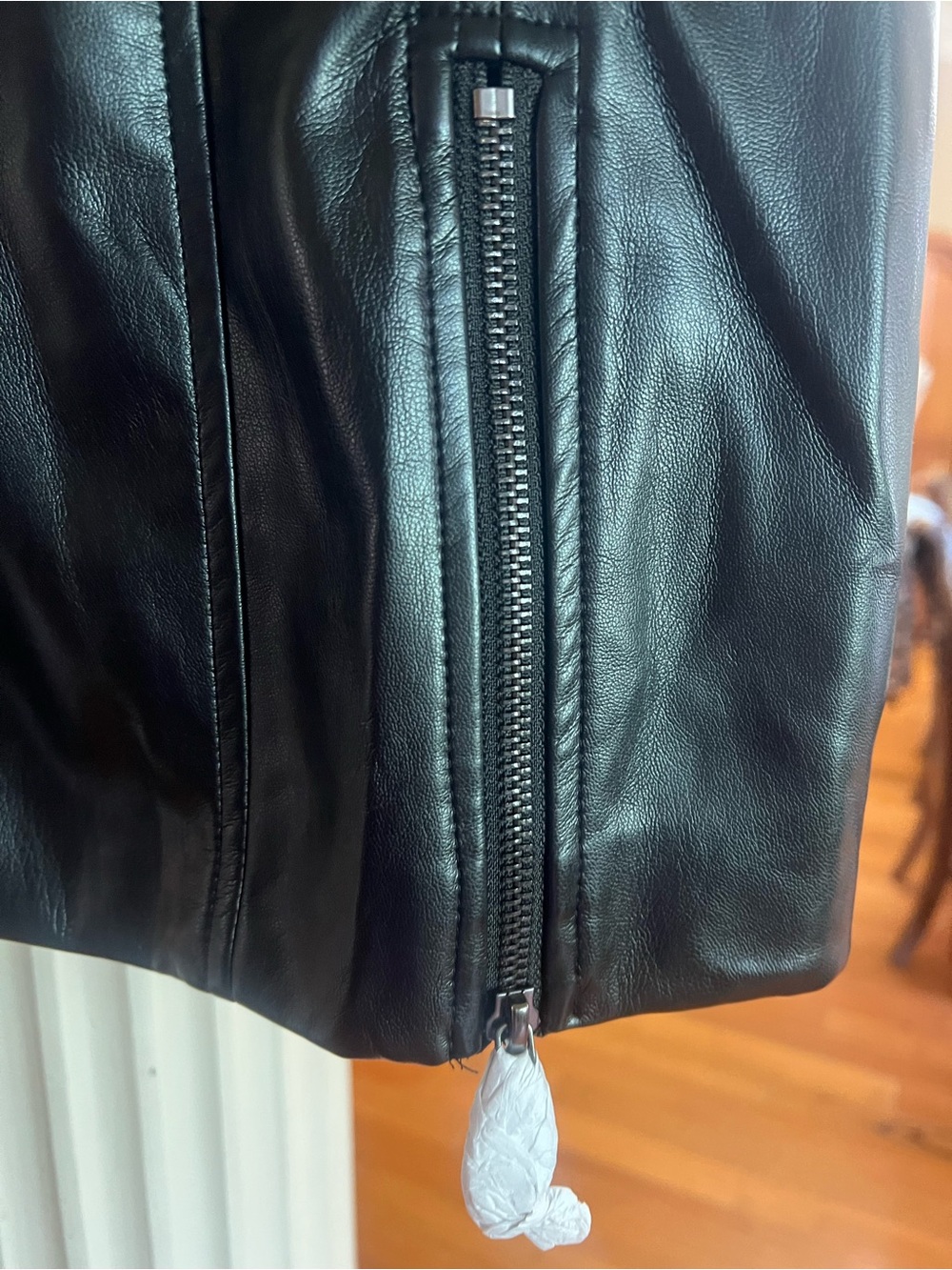 Forever 21 Black Strapless Faux Leather Mini Dress with Zipper Accents - Picture 4 of 7
